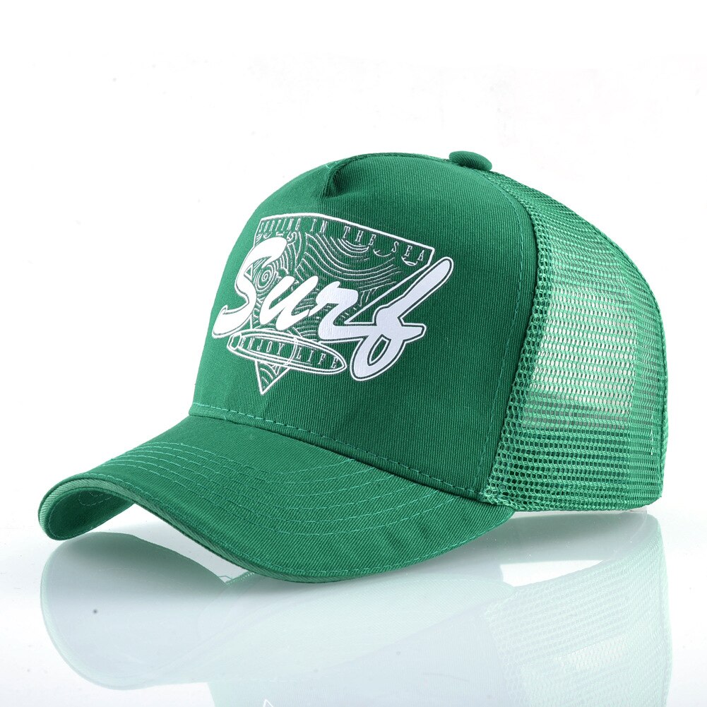 Trucker Hat Style Lettered Baseball Cap Men Outdoor Breathable Sports Cap Female Summer Sun Protection Sunbonnet Casquette: Green