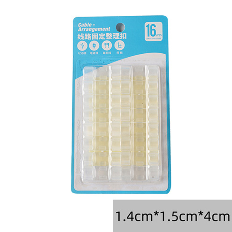 Cable Organizers Wire Fixed Desktop Solid Clip Self-Adhesive Punched Cord Manager Cable Line Product Desk Accessories Organizer: L-Transparent