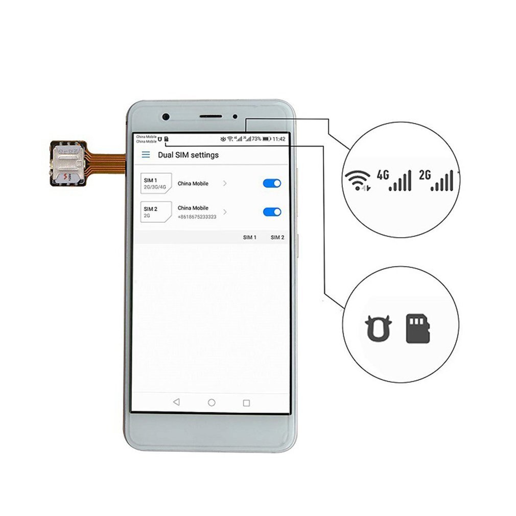 1PCS Universal Hybrid SIM Karte Slot Dual SIM Karte Adapter Micro Extender Nano Nano für Android Telefon Für xiaomi
