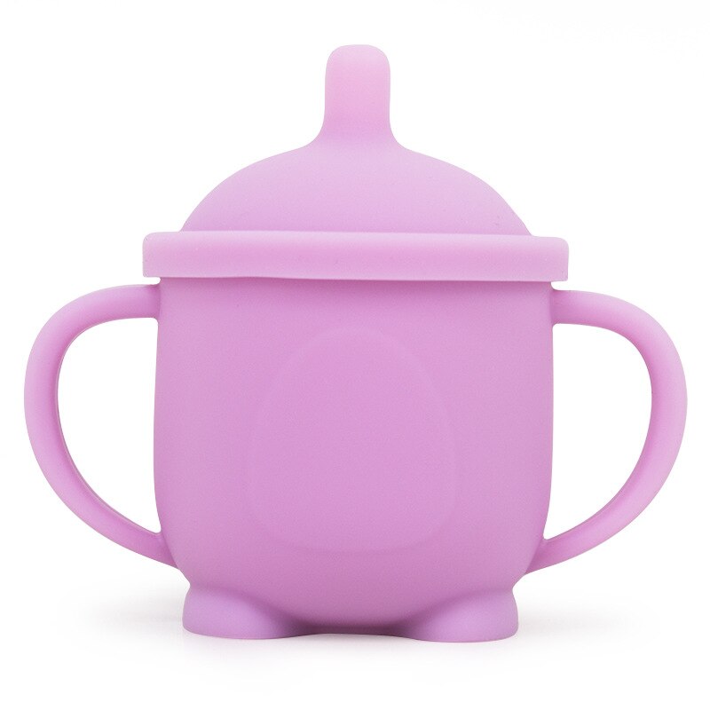 Solid Baby silicone Sippy Cups Feeding Cups Babi Learning drink Baby Drinkware For Toddlers Kids With Silicone Straw Cup Lids: 7