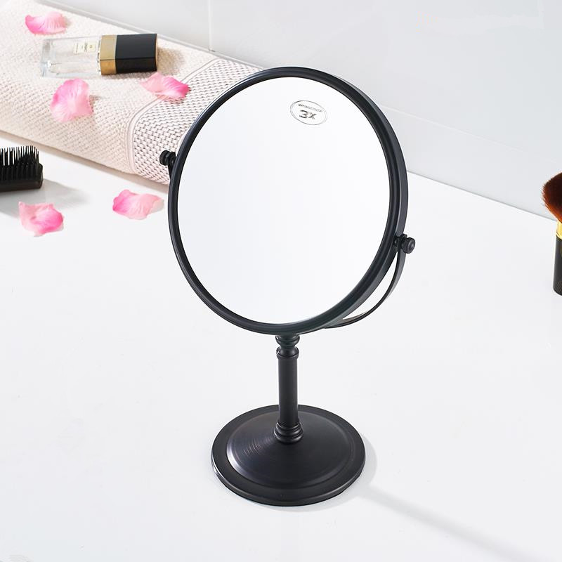 Liuyue Make-Up Spiegel Zwart/Chroom Messing Stijl 8 Inch Make-Up Spiegel Professionele Vanity Spiegels 360 Draaien Badkamer Vergrootglas