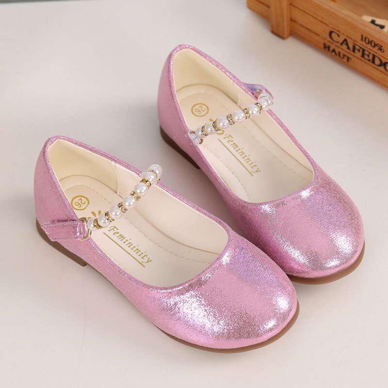 IYEAL grande perle fleur fille PU cuir chaussures pour filles fête danse enfants chaussures filles princesse chaussures de mariage