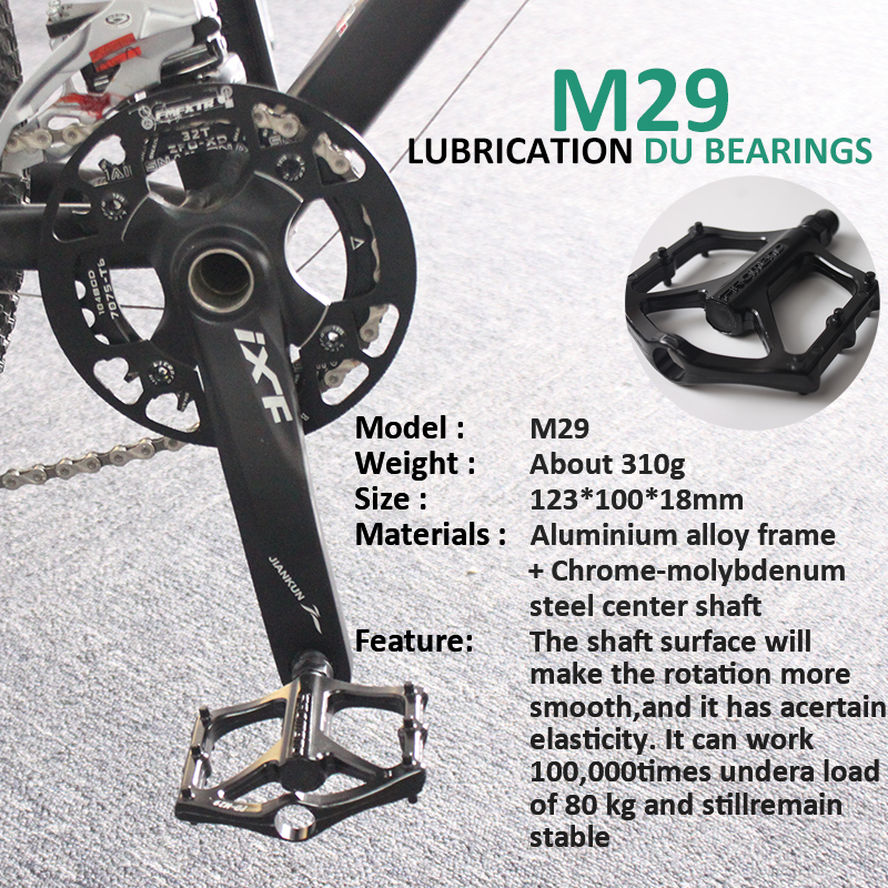 PROMEND Bicycle Pedals Anti-slip DU Bearing MTB Pedal Ultralight Road Bike Pedal Wide Platform R29 M27 Pedals Bike Accessories