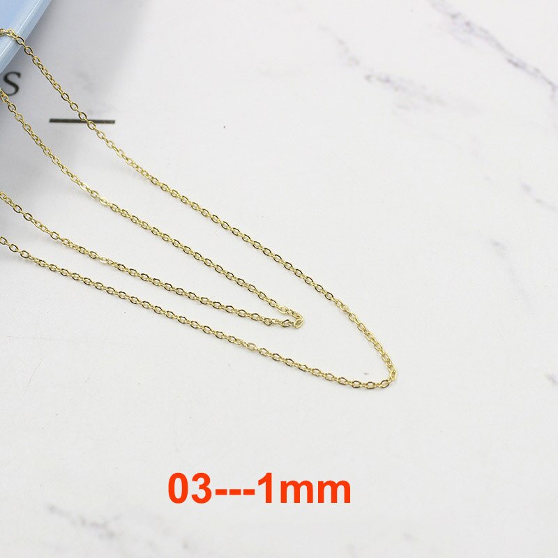 5 Yards 316L Rvs Flat Link Kabel Bulk Chain 1mm 1.5mm 2mm 2.5mm 3mm voor DIY Ketting Sieraden Maken Bevindingen Ambachten: 1mm width gold