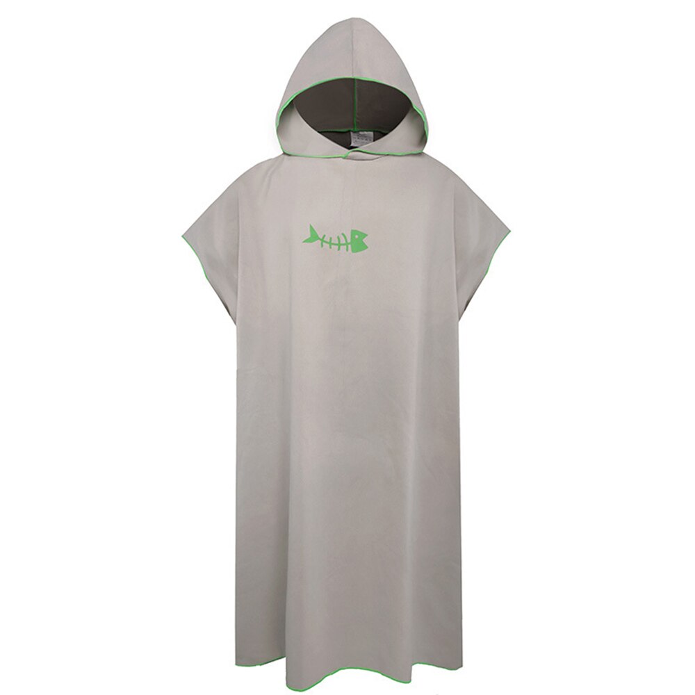Albornoces de microfibra de secado rápido para hombre y mujer, ropa de playa con capucha, trajes de neopreno para hombre y mujer, deportes acuáticos, natación y toallas de baño, novedad: Gris