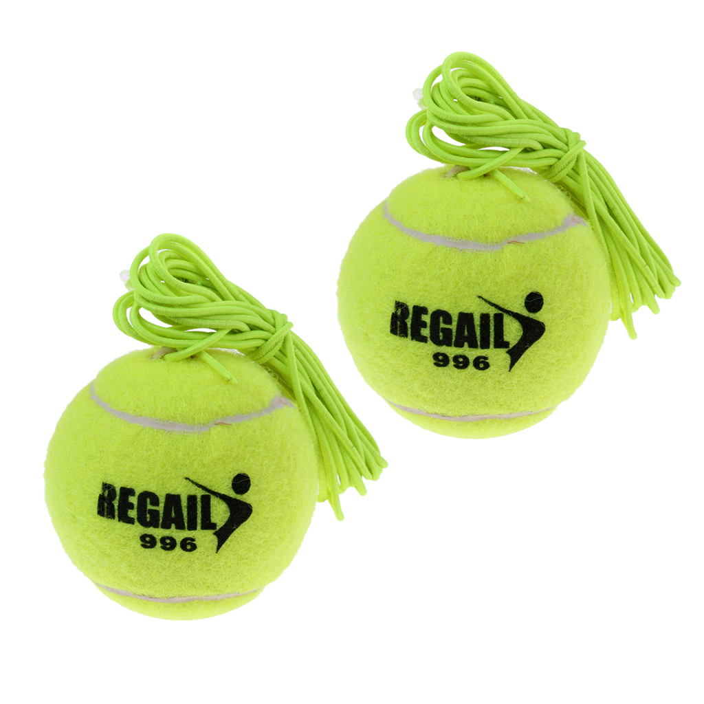 Pack de 2 pelotas de tenis con cordón elástico para entrenamiento