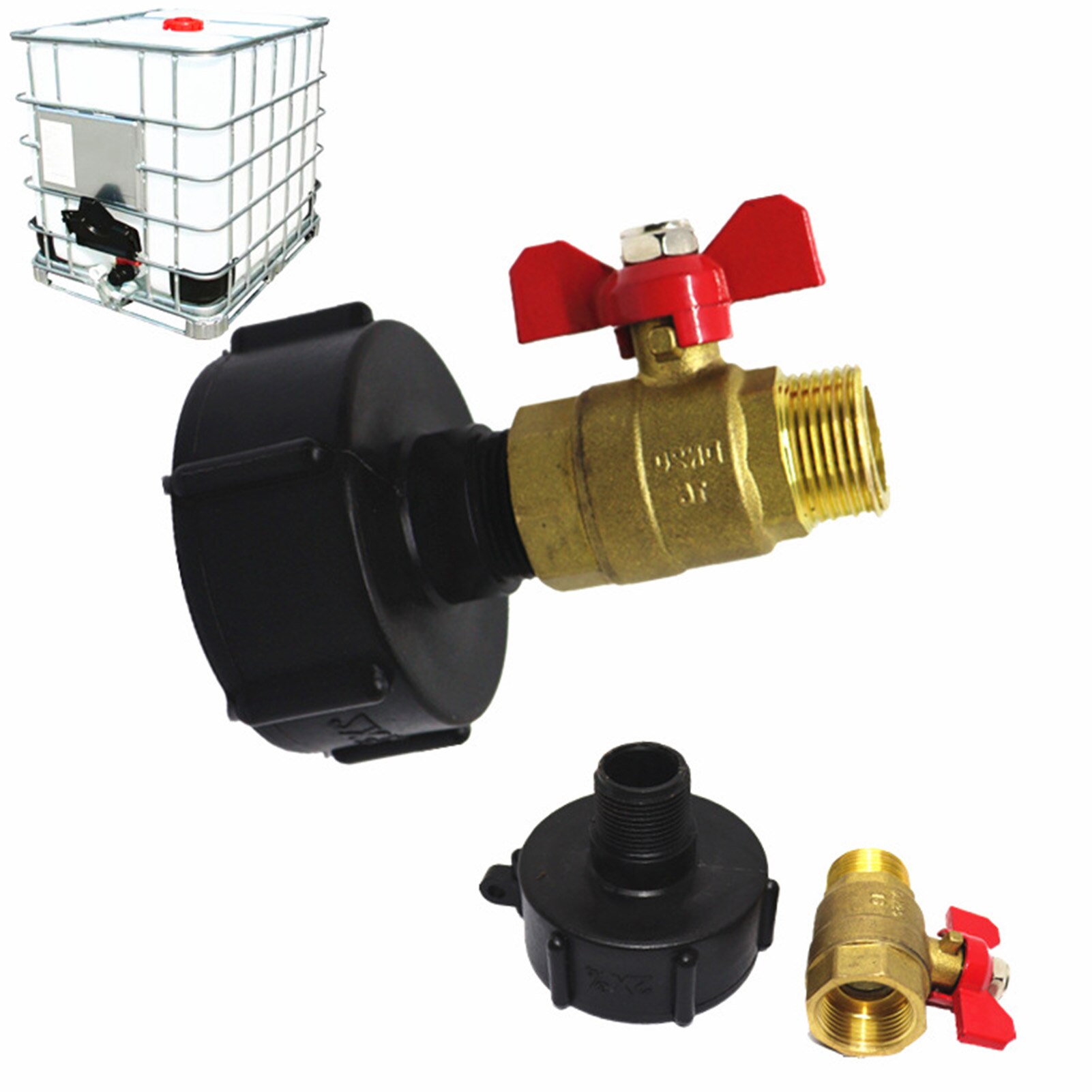 Metalen Duurzaam Ibc Tank Tap Adapter S60x6 Grove Draad Connector Tuin Water Connectors Water Cube Vervanging Valve Fitting