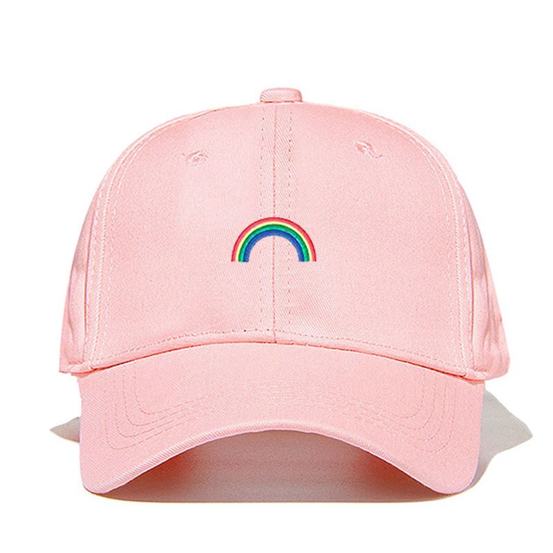 Nuovo Berretto da Baseball Del Ricamo Arcobaleno Papà Caps Unisex Degli Uomini Delle Donne Del Cappello di Snapback Berretto Da Baseball del Cotone Dropshipping: Colore rosa