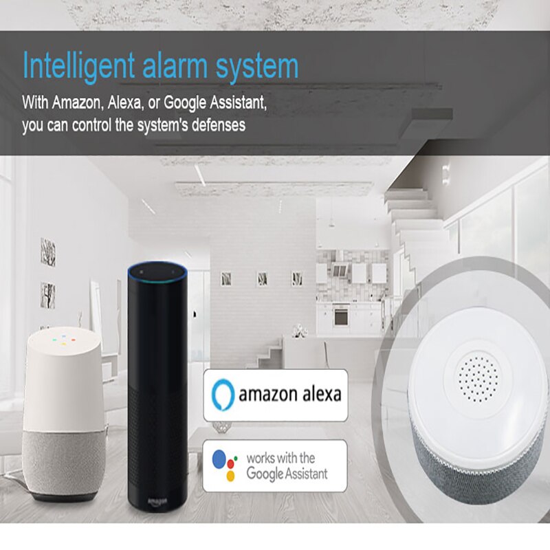 DIY Tuya Alexa Google Smart WiFi Alarm System kit SOS with APP Push and Calling Alarms, No Monthly Fee, No Long-Term Contracts