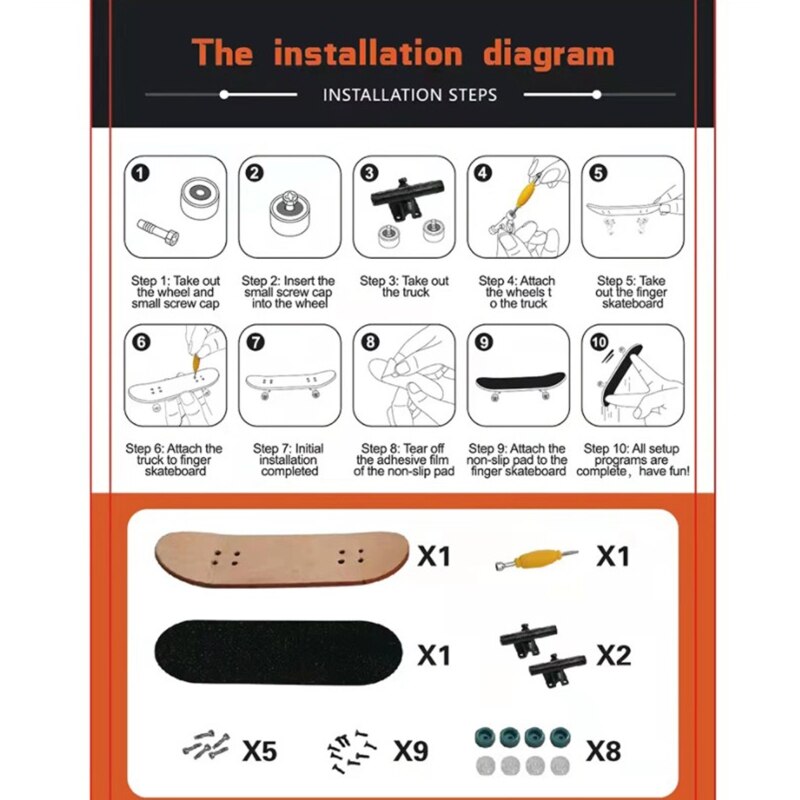 Mini Vinger Board Model Kits Vinger Skateboard Toets Flexibele Tafel Spel Voor Kinderen Hobby Verzamelaars 87HD