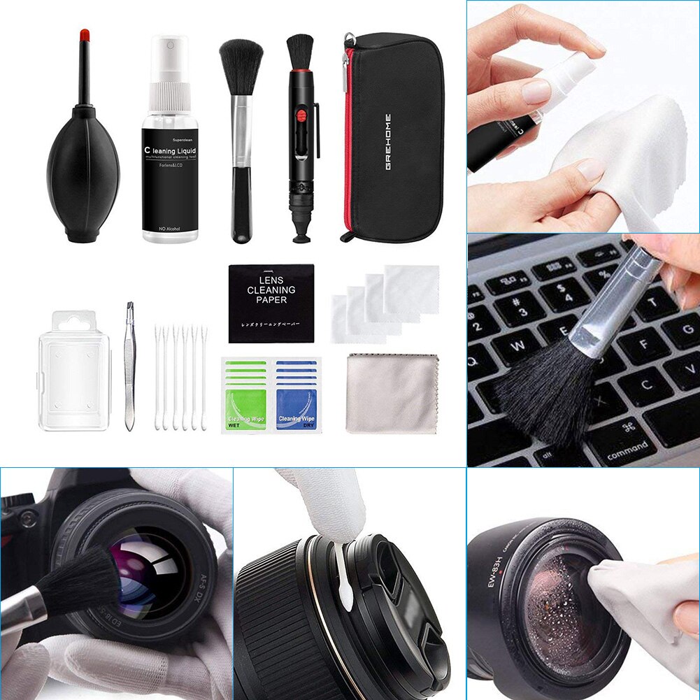 Camera Cleaner Set DSLR Lens Digital Camera Sensor Cleaning Tools Brush Tweezers Kit for Mobile Phone/Headphone/Computer/W