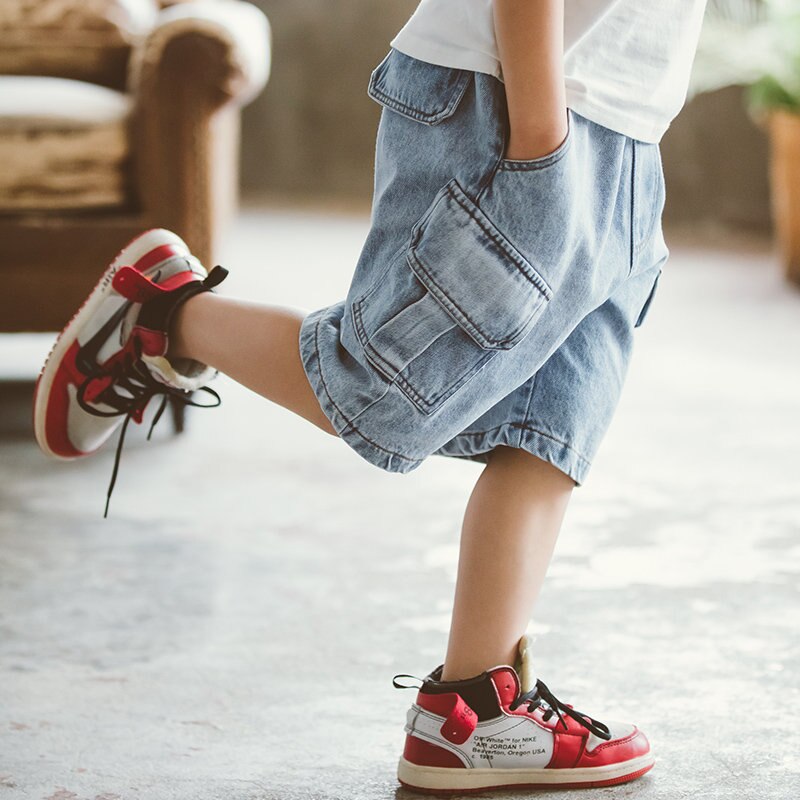 Børn sommer denim shorts til teenagere drenge korte jeans bukser drenge casual jeans shorts med sidelommer 4-14y år