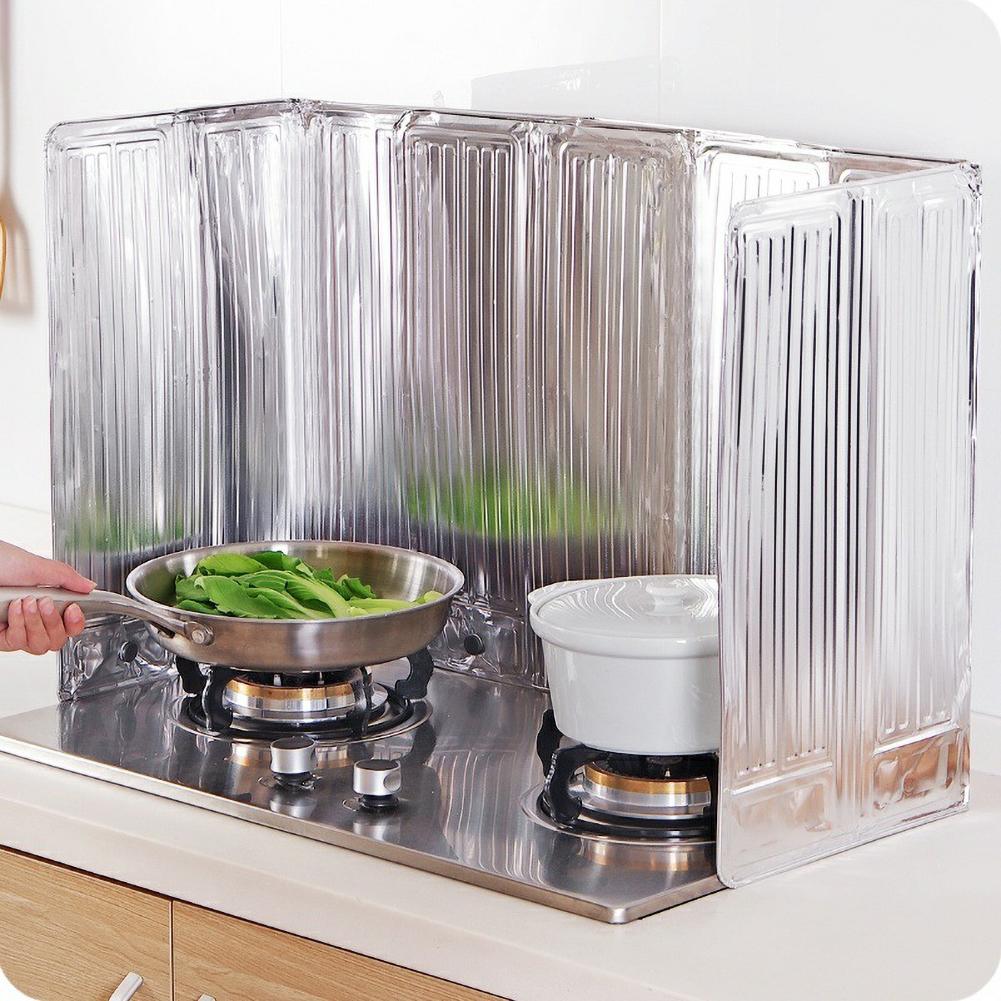 Aluminum Kitchen Gas Stove Oil Baffle plate foldable Magnetic Heat Resistant Board Frying Pan Oil Splash Protection Screen tools