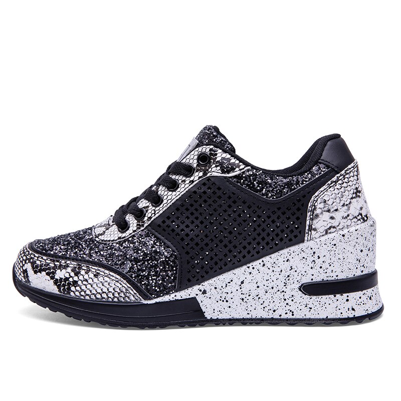 Women Toning Shoes Big Size 35-41 Sport Gym Sneakers Ladies Light Weight Toning Sneakers Breathable Athletic Shoes Brand: Black / 8