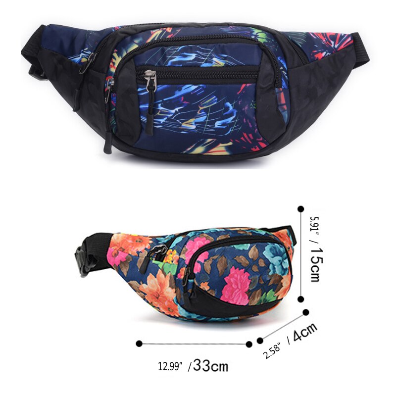 Women Waist Funny-Pack kidney Belt-Bag Running Cycling Outdoor Banana Flower bum bag Pouch sac banane saszetka na biodra