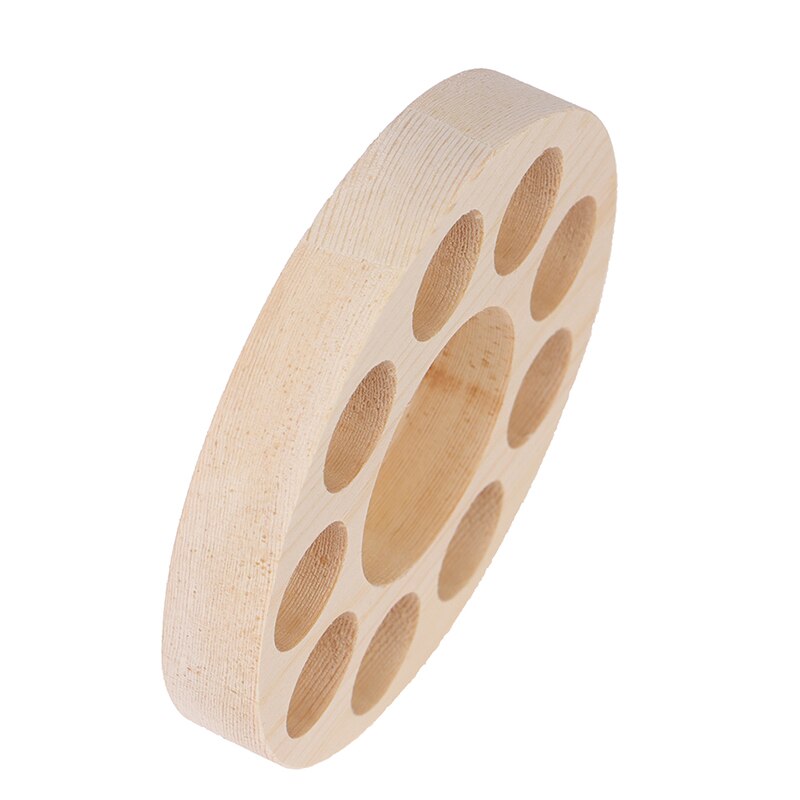 10Slot Round Wooden Essential Oil Display Stand Holder Organizer Shelf Handmade Pine Wood Display Rack Demonstration Station