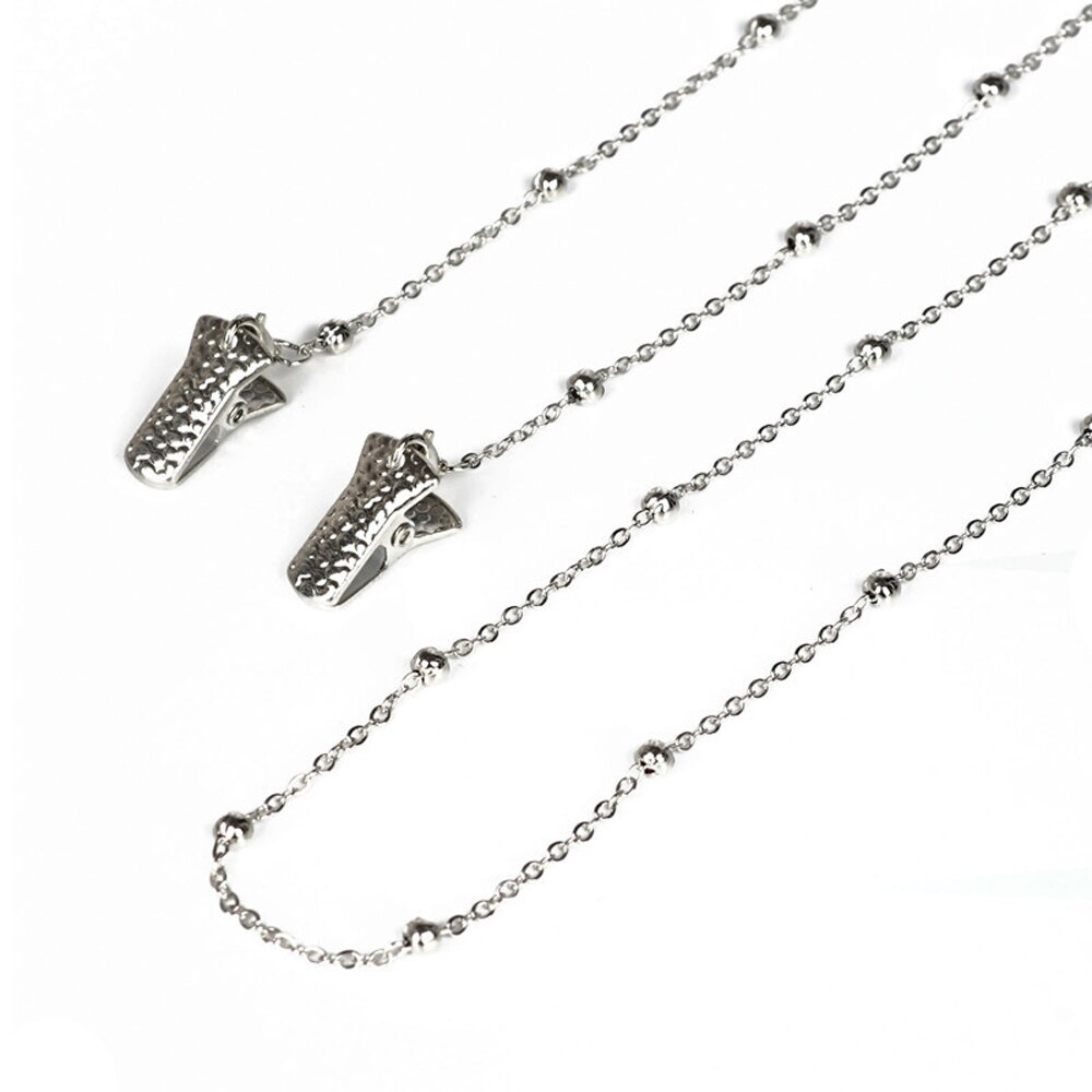 Metal Face Mask Necklace Strap For Women Men Snake Chain Glasses Clips Lanyard Holder Sunglasses Chains Eyewear Jewelry: Beads chain(silver)