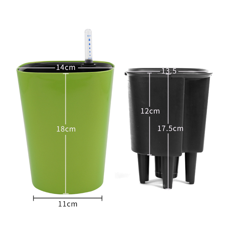 Automatic Flower Plants Pot PP Self Watering Planters Indoor Nursery Pot: A3 / XL 140X180MM