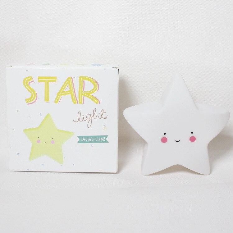 Star Moon Cloud Led Night Lamp Baby Children's Room Decoration Bed LED Toy Bedroom Decoration Shape Light Baby Kids Toys: White Star