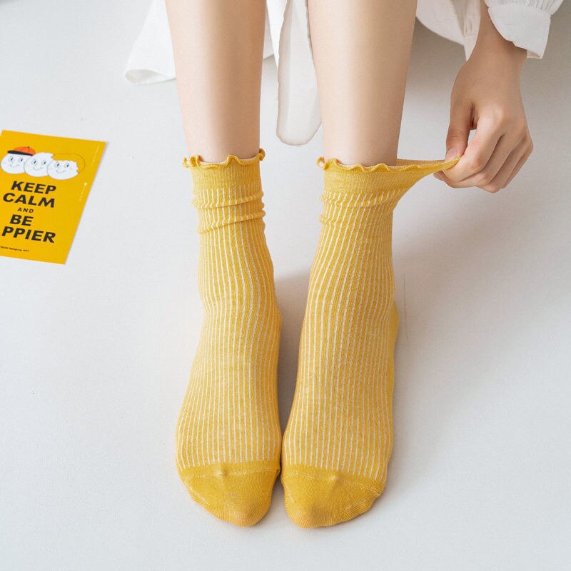 frilly socks candy cute kawaii harajuku calcetines mujer woman kobieta skarpety korean skarpetki damskie ruffle women sock girls