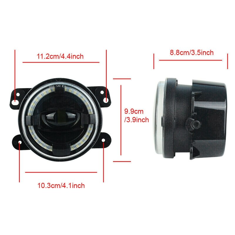 Mistlampen Voor Jeep Voor Wrangler JK 2007-2018 4 Inch LED Gele