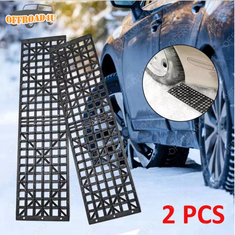 Piste de Traction antidérapante pour voiture, 2 pièces, piste de sable, pour neige, tout-terrain, 4 roues motrices