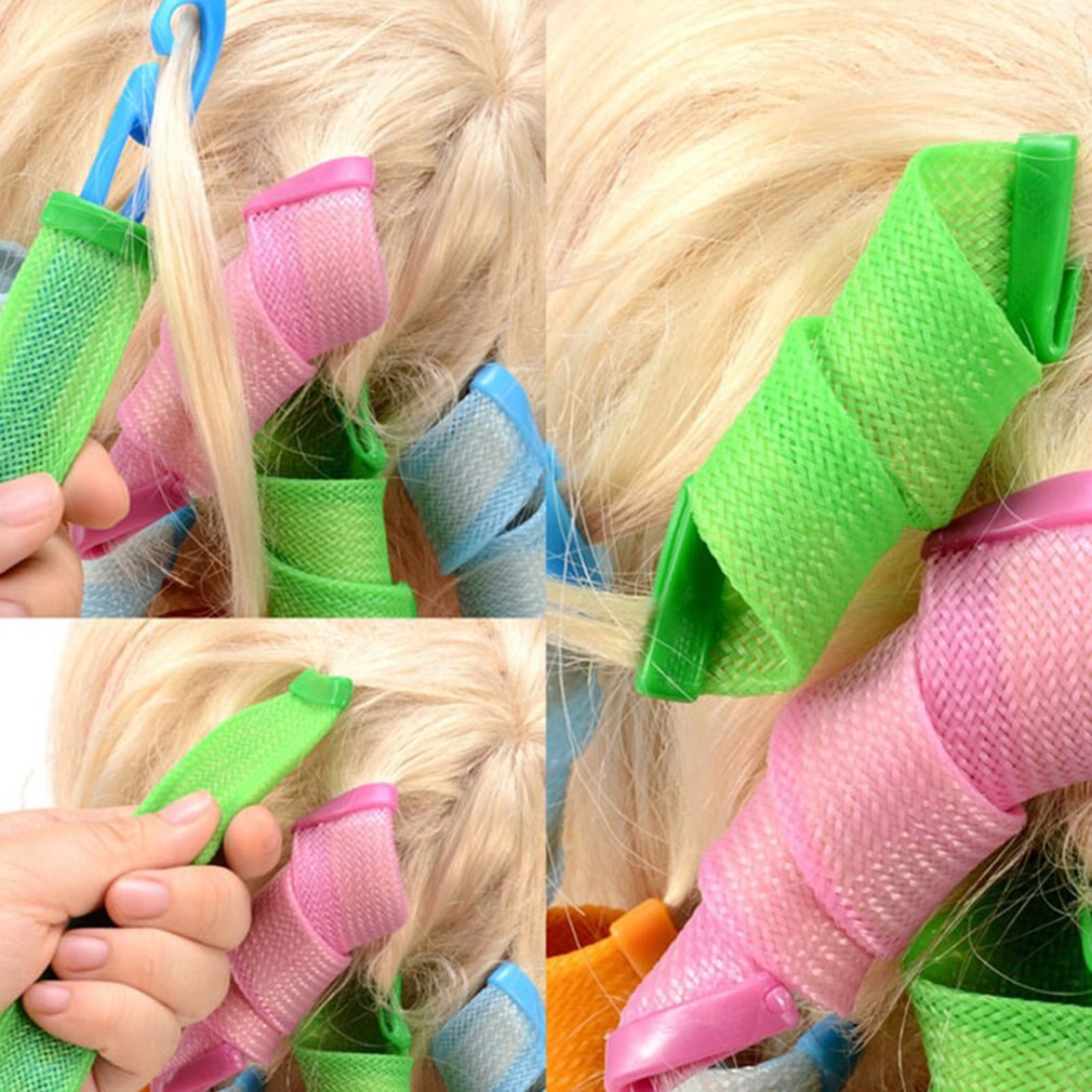 18 pz bigodino di capelli magico portatile accessori per lo messa in piega dei capelli bigodini di capelli strumento per lo messa in piega dei capelli di bellezza non dannoso rulli per capelli fai da te