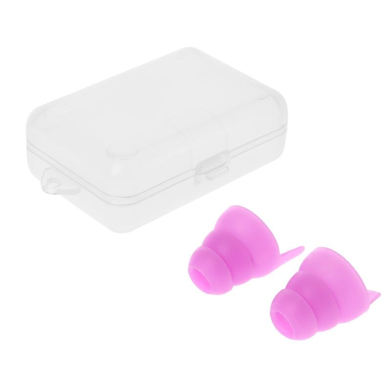 1 Pair Silicone Earplugs Noise Cancelling Ear Plugs Hearing Protection: Pink