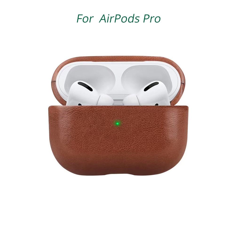 Bonola Native Italian Leather Case for AirPods Pro Seamless Fit Full Protection Cases for Apple AirPods 3/2 Tactile Feel Cover: AirPods Pro Brown