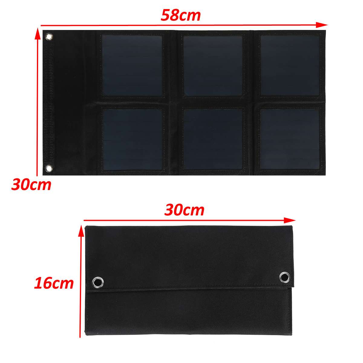 Foldable Solar Panel 18V 80W Outdoor Portable Solar Panel Kit High Efficiency Flexible Solar Panel Usb Hiking Backpack 58*30cm