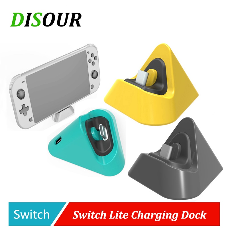 Disour mini switch lite dock switch lade dock holder til nintendo switch lite type c oplader base stand support