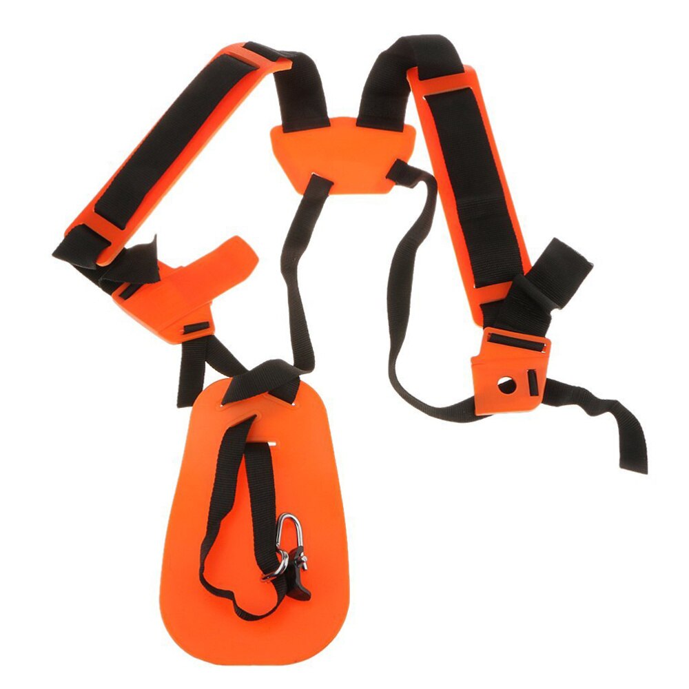 Strimmer Double Shoulder Harness Strap Padded Belt For Brush Cutter Trimmer Gardden Pruner (Orange)