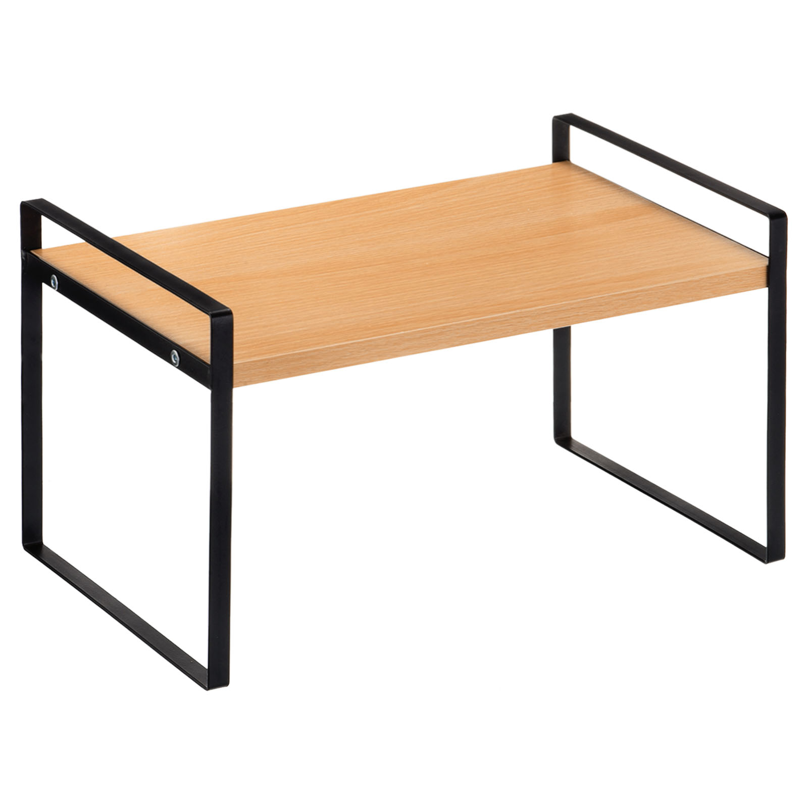 Cabinet Organizer Shelf Retractable Shelf Stackable Sliding Rack Organizer Shelfs for Kitchen Table Cupboard and Pantry Black