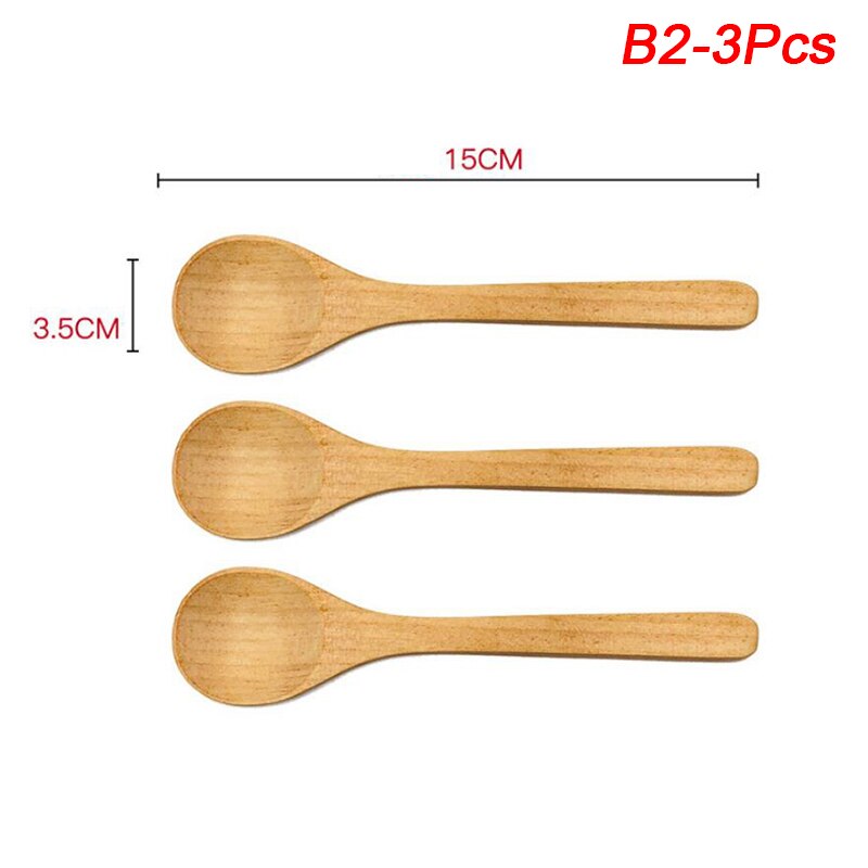 1pc/3 st bambu sylt sked baby honungssked kaffesked delikat kök med krydda liten skopa tesked: B2
