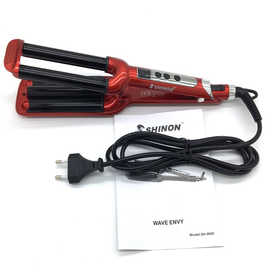 3 vaten lcd-schermrollen keramische drievoudige krultang haargolfijzer krullen diepe golven krultang haarpermanent