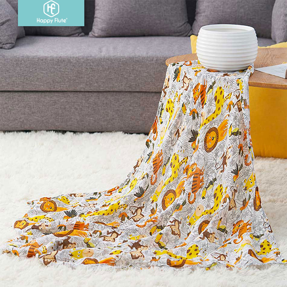 Couvertures en mousseline de flûte heureuse | Couvertures de mousseline 100% coton, couverture de -né doux pour recevoir des couvertures