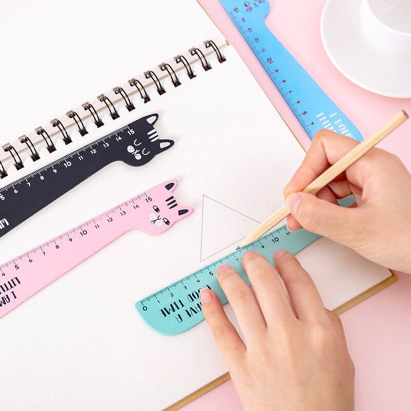 Cat Ruler Kawaii Accessories Cute Ruler Novelty Stationery Patchwork Ruler Cartoon Cute Set of Drafting Rules School Supplies