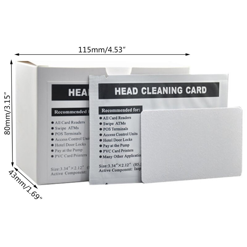 50 Pcs Card Reader Cleaning Cards ATM Cleaning Card Magnetic Strip Cleaning Card R2JF
