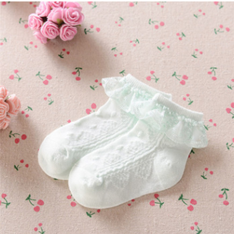 Sommer Kleinkind Baby Mädchen Baumwolle Spitze Rüschen Rüschen Socken Prinzessin Anti Slip Tutu Socken: Himmel-Blau / 24M