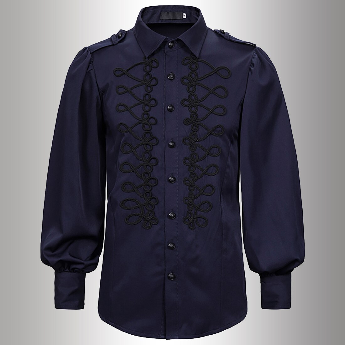 Vintage victorien blanc dentelle ébouriffé col lanterne à manches longues chemise hommes gothique Renaissance médiévale haut grande taille XXL