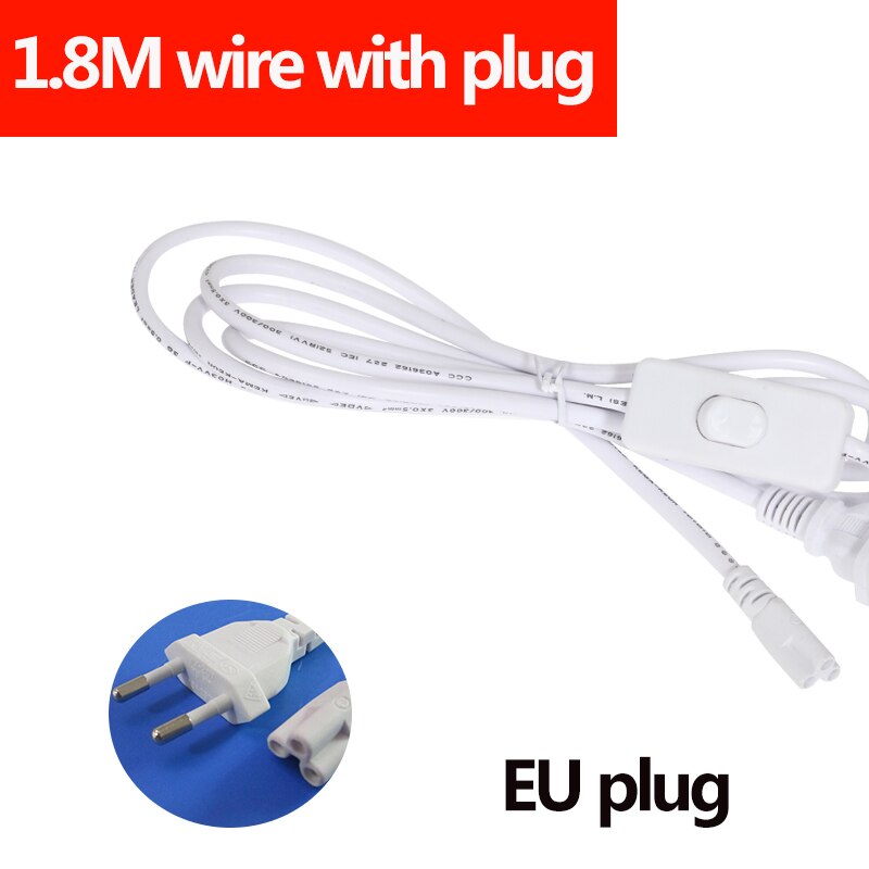 T8 T5 Led Leuchtstoffröhre 220V Rohr Led 120cm 60cm T8 Wand Lampe Lampe Licht Lampara 5W 20W Tobe lampa 2FT 4FT Home Küche Beleuchtung: 1.8M Tube Cable