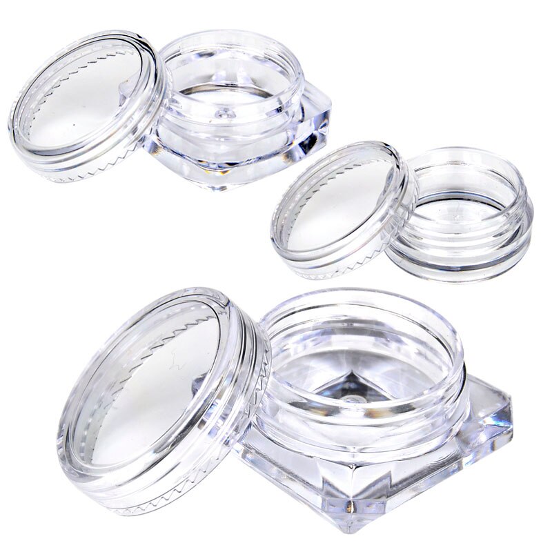 10 stuks transparante kleine flesjes, 2g/2.5g lege cosmetische potjes, oogschaduw, lippenbalsem, gezichtscrème, proefverpakking