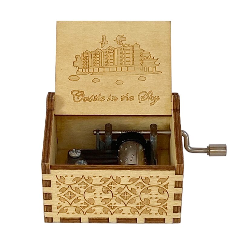 Wooden Music Box Carved Color 3D Printing Music Box Birthday Year: Plum