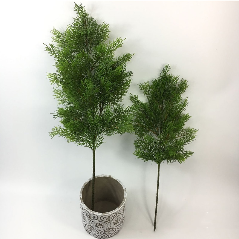 Konstgjord grön cypress träd blad tall nål lämnar gren jul bröllop hem kontor hotell dekoration