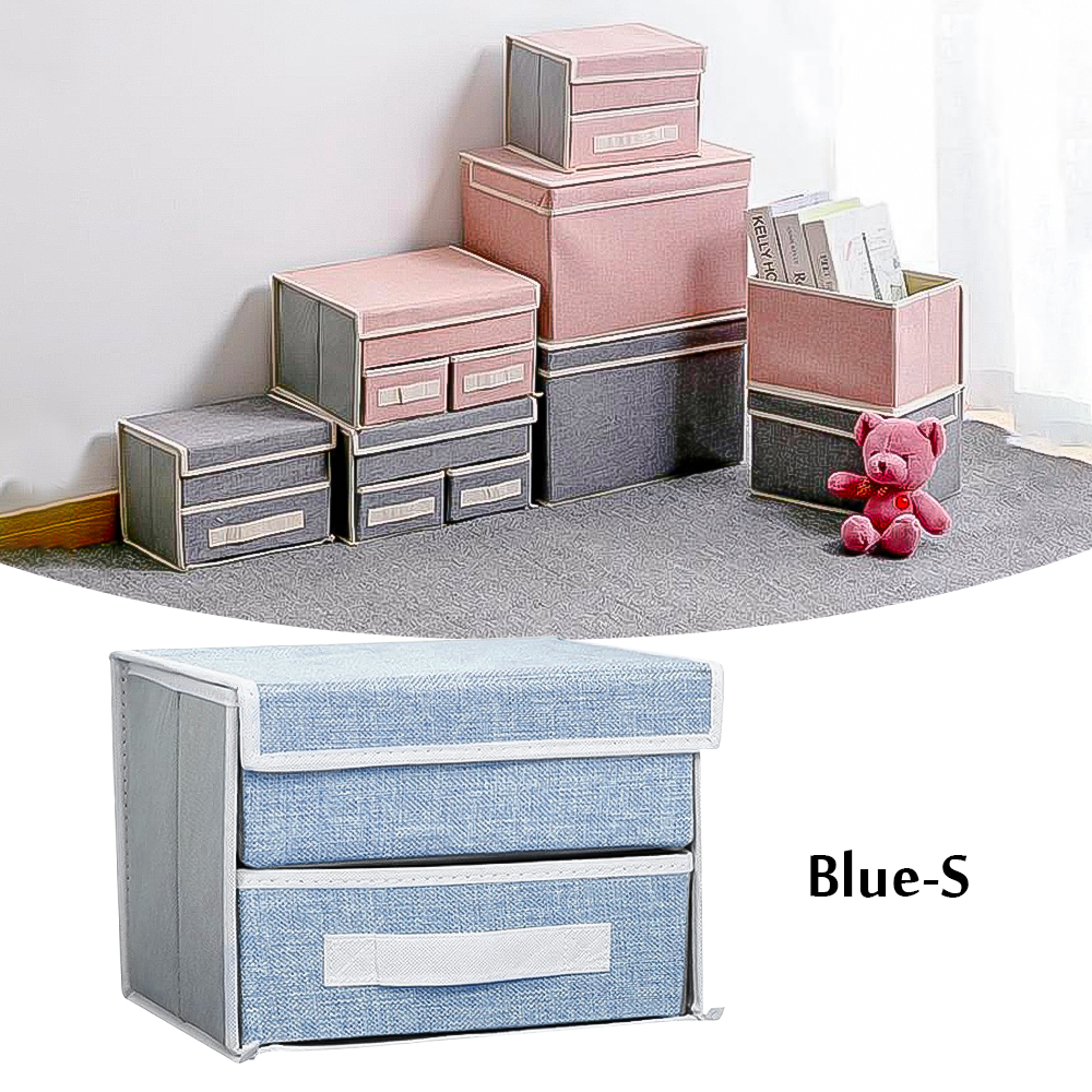 Lagerung Schublade nicht gewebte Faltbare Socken Lagerung Korb Behälter Schreibtisch Schrank Kosmetische Organizer für Unterwäsche Schmuck Schal Socken: S Blau