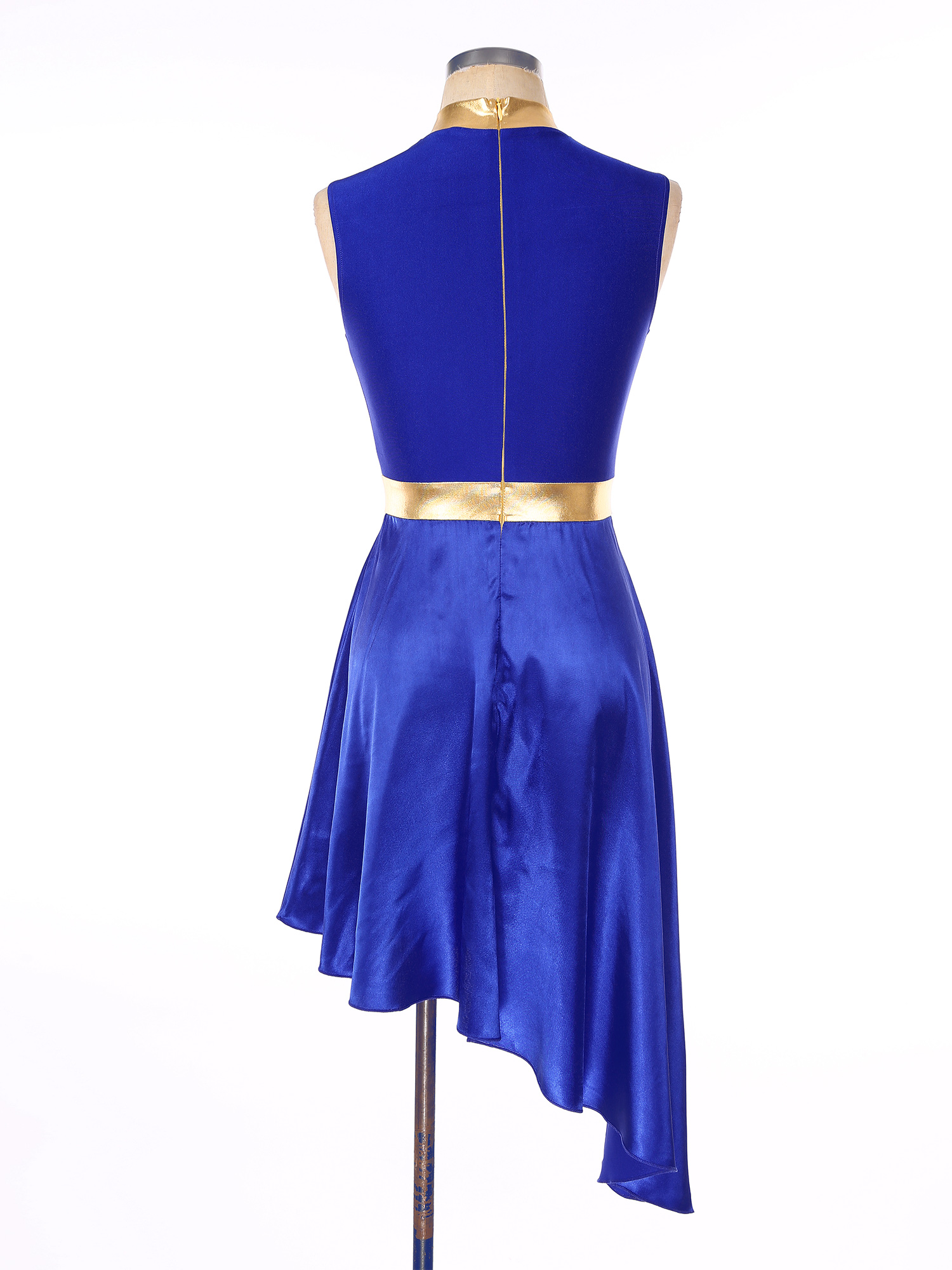 Vestido de baile lírico para mujer, traje de Ballet contemporáneo moderno, sin mangas, malla de tul, falda alta y baja, Ropa de baile litúrgico de alabanza