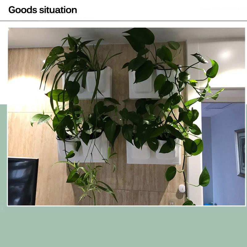Vertical Wall Planter Wall-Mounted Flower Pot Hydroponics Wall-Mounted Plastic Home Wall-Mounted Potted Plant Bonsai Mini Garden