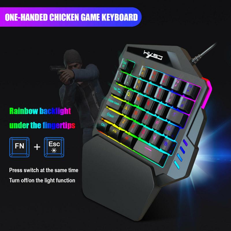 Wired Keyboard And Mouse Combination Mechanical Keyboard 5500DPI Mouse One-Handed Gaming Keyboard Mouse Gamer For Desktop