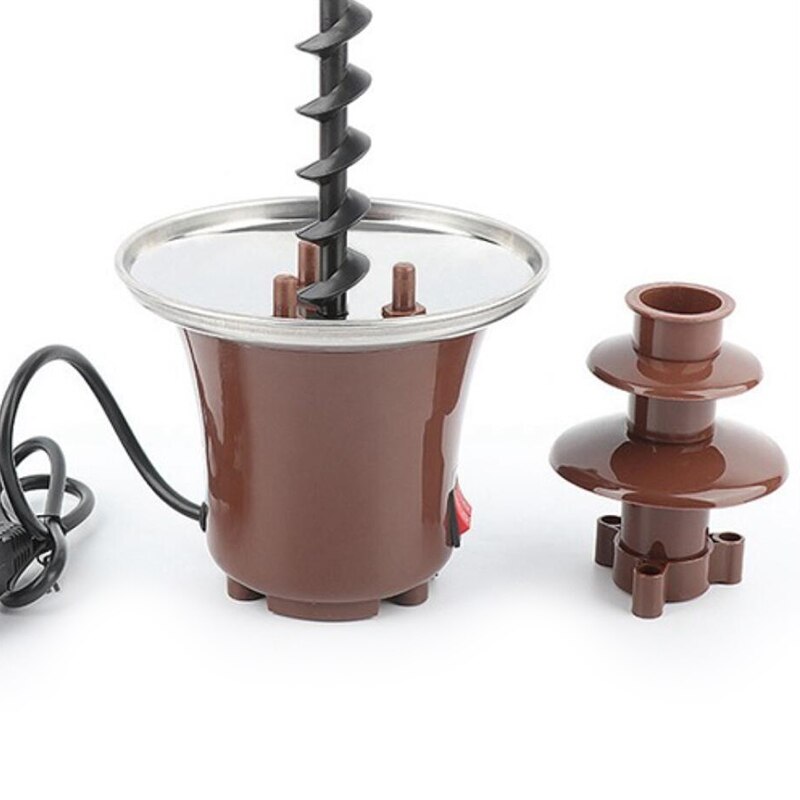 US Plug,Three Layer Of Chocolate Fountain Chocolate Melting and Heating Pot Machine