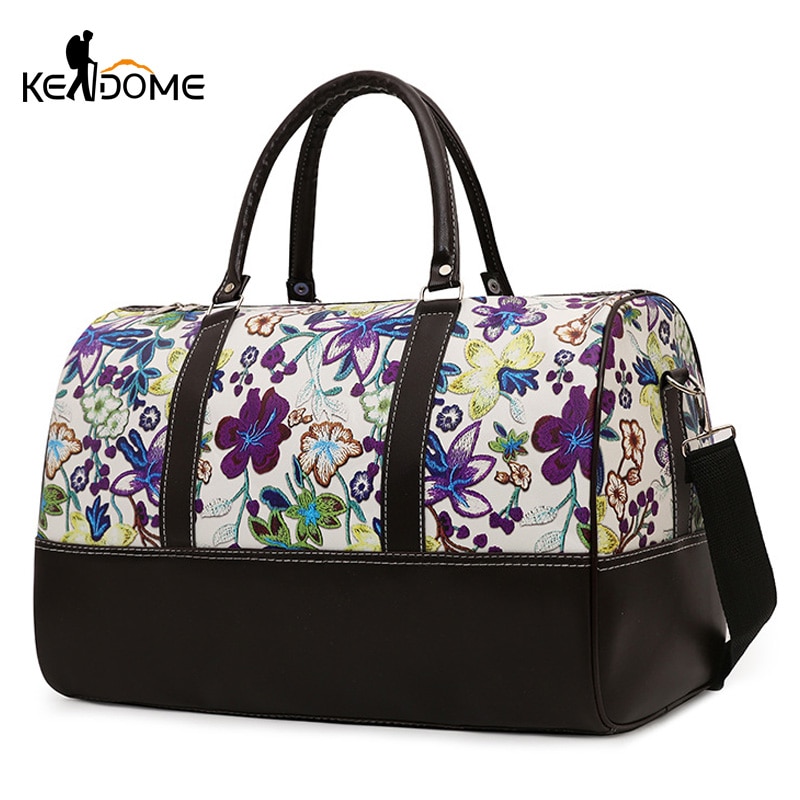 Bolso deportivo de gimnasio para Mujer, bolso de hombro para Yoga, Fitness, bolso de viaje, bolso de mano con bordado de flores, Bolsa de entrenamiento, bolso deportivo para Mujer XA305WD